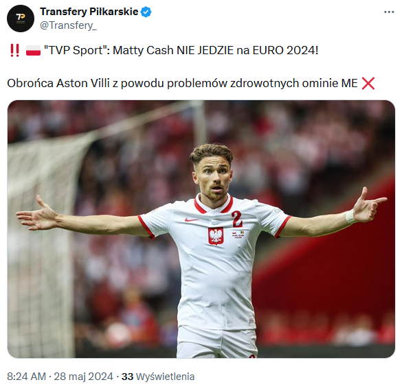 PILNE! PODSTAWOWY reprezentant Polski NIE JEDZIE na EURO 2024!